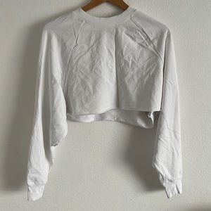 Alo yoga cropped white long sleeve top XS